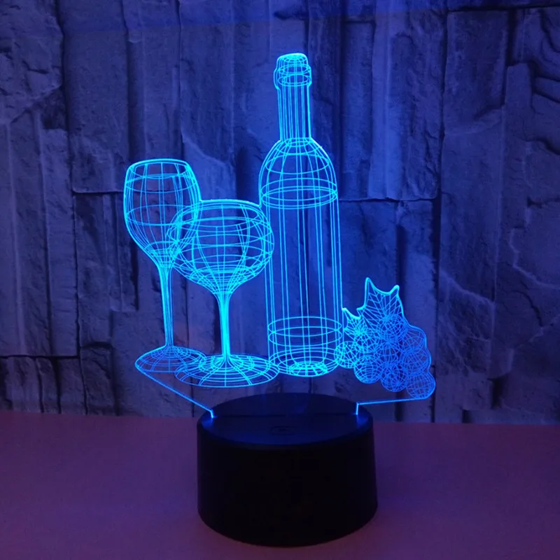 Красочный сенсорный светодиодный ночник 3d иллюзия USB атмосфера настольная лампа