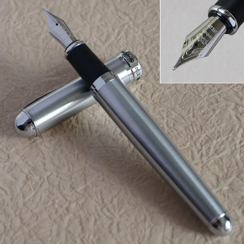 Авторучка 18KGP 0 7 мм перо с широким основанием JINHAO X750 благородный серый офисный