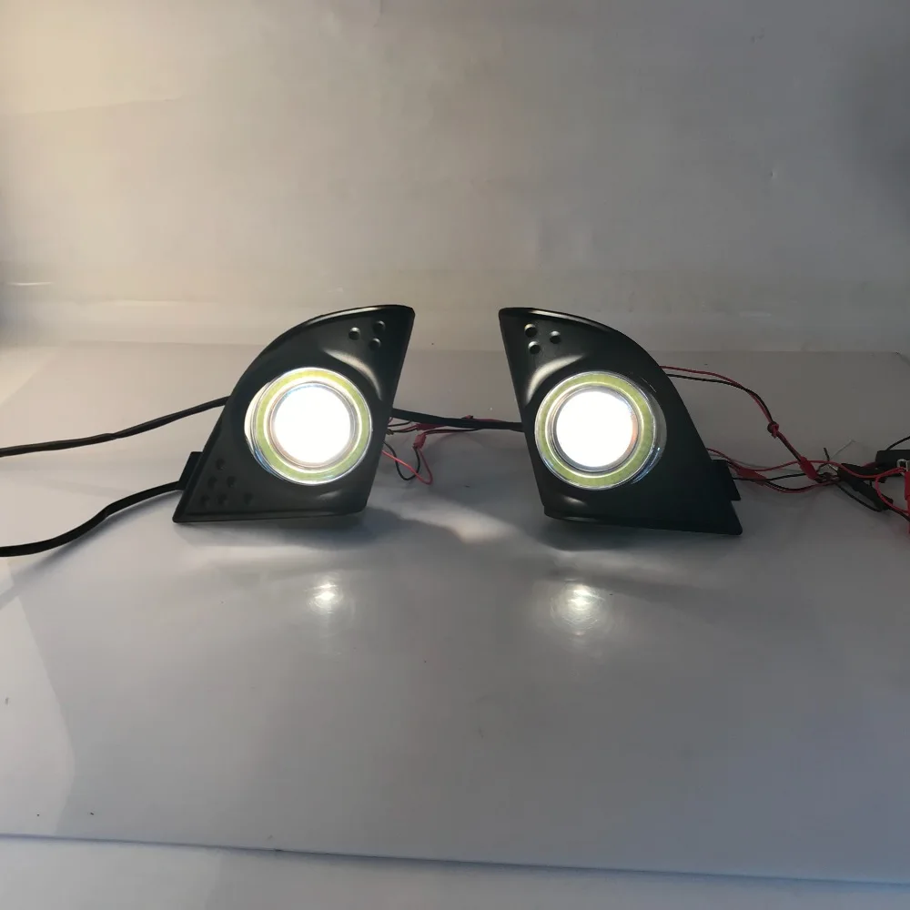 

RQXR fog lamp driving light assembly For Honda Accord 2008-2015 cob angel eye led daytime running lights turn signal