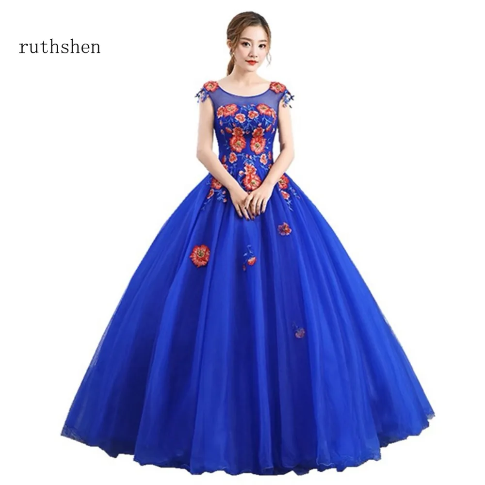 Ruthshen в наличии реальные фото пышные платья длинное платье для выпускного вечера