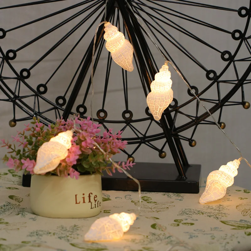

luces led decoracio Sea snailLed string light christmas garden holiday pendant Wedding decoration fairy lights for outdoor party