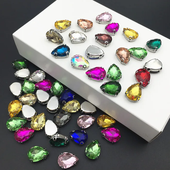DR Стразы с D-образным когтем Высокого Качества Стеклянные капли кристалл груша