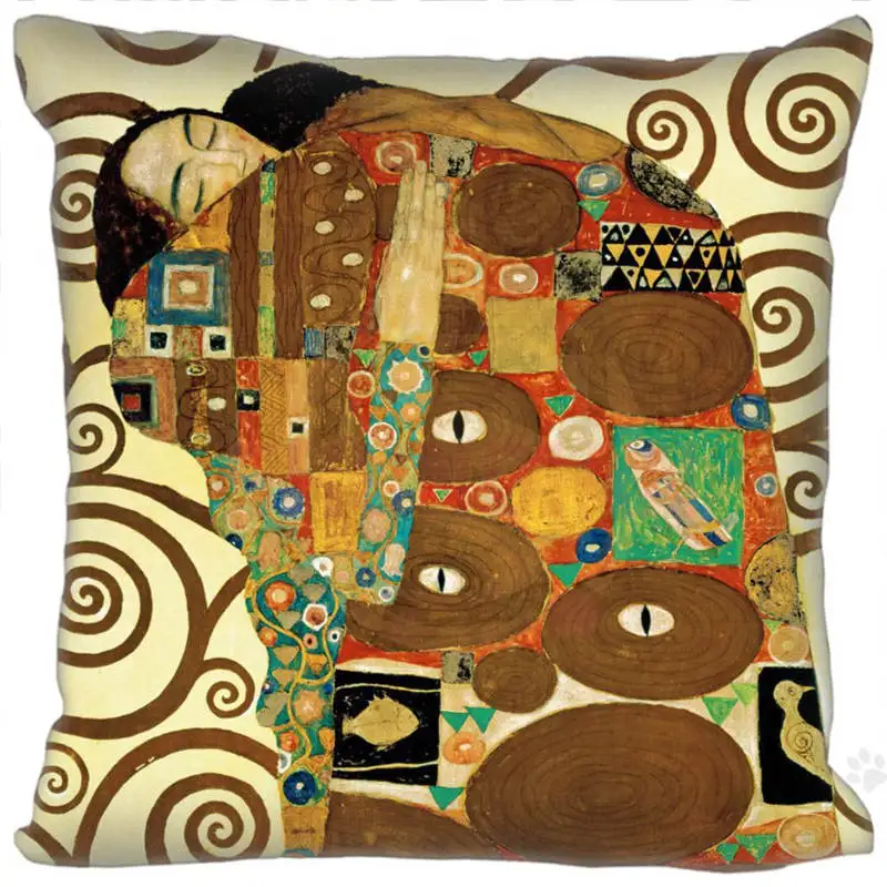 Регулируемая квадратная наволочка Gustav Klimt The Kiss декоративная на молнии разных