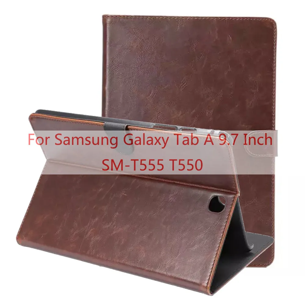 Чехол для Samsung Galaxy Tab E 9,6 выпуск SM-T560/T561/T565/T567V планшетный чехол для Samsung Galaxy Tab A 9,7 T550 T555 P550 - Цвет: PU Dark Brown