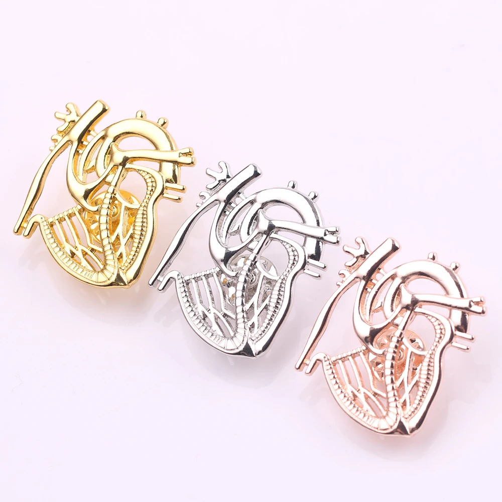 Новое сердце Форма брошь с золотой Заколкой серебряным покрытием ювелирное