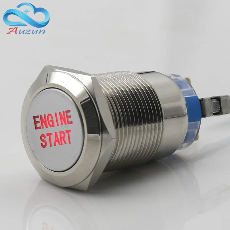 19MM Self-Locking Metal Button Switch Engine Start Power Source 3A Current Copper Plated Nickel Waterproof Can Be Customized |