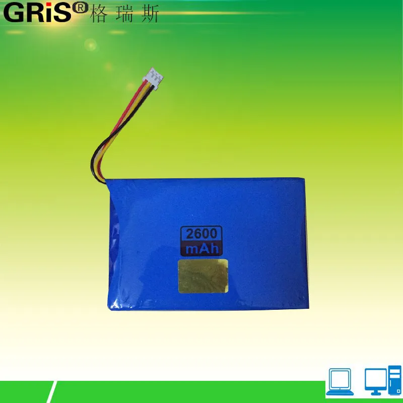 Bateria de Lítio Máquina de Jogo de Vídeo Dvd Móvel Evd Três Fios 3 Bateria Recarregável Li-ion Celular 7.4v 606090 Mah 706090 2600