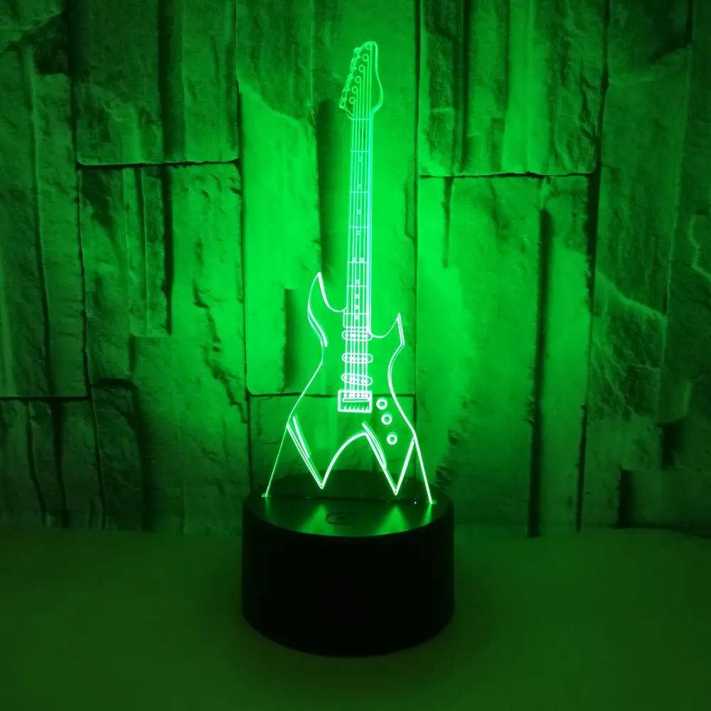 GAOPIN 3D светодиодный USB пульт дистанционного сенсорного освещения кабель модная электрогитара форма домашний декоративный ночник Многоцветная лампа подарок для детей