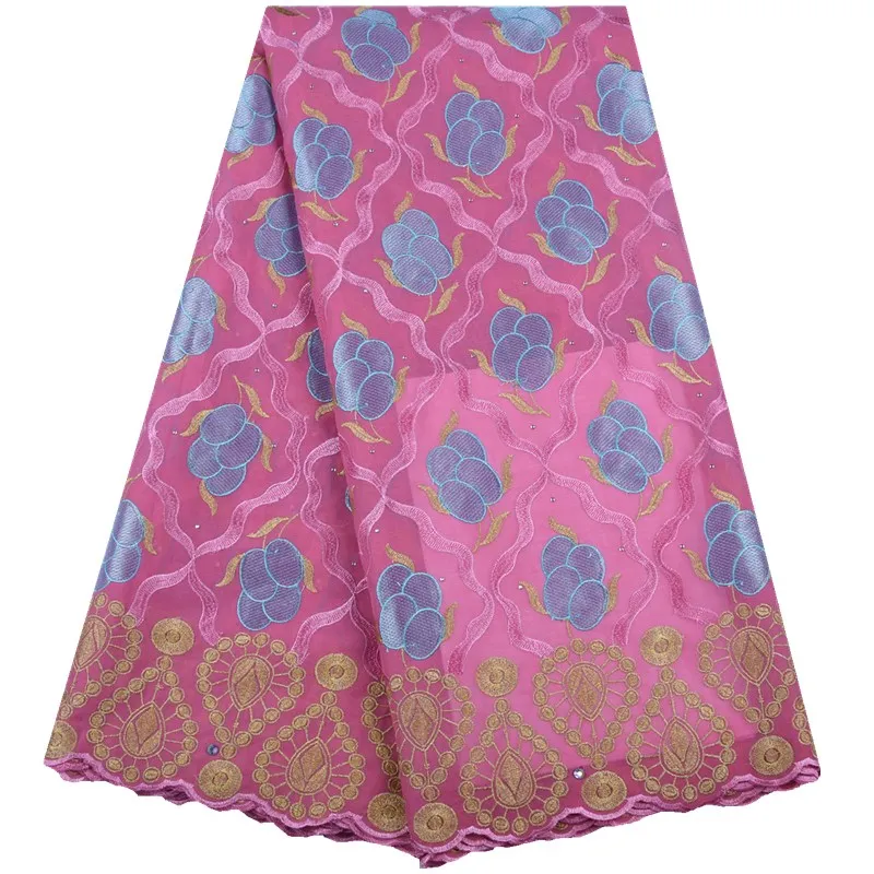 

2019 Latest Pink Cotton Voile Lace African Lace Fabric High Quality Swiss Voile Lace In Switzerland Nigerian Lace Fabrics S1557