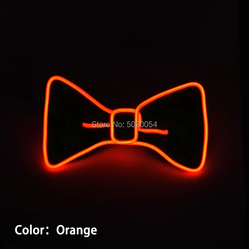 Design-A Orange GZYUCHAO EL мужской подарок EL Wire черные галстуки Свадебный декор неоновый светодиодный светящийся галстук-бабочка для мужчин для мальчиков - Цвет: Design-A Orange