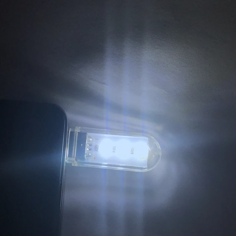 

Portable Mini White USB LED Light Mini Mobile Power USB with Touch Switch PC Computer Laptop Notebook DC5V 3-LED Camping