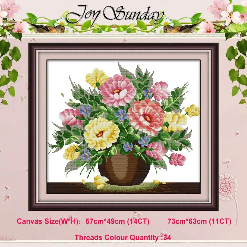 Liquid powder flower Роза Орхидея Лилия тюльпан ваза для цветов с маками 11CT 14CT Набор для вышивания крестиком DIY DMC Набор для вышивания крестиком рукоделие домашний декор - Цвет: Liquid powder flower