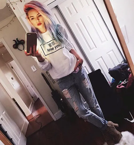 Женский свитшот с длинным рукавом в стиле хипстер|sweatshirt women|love sweatshirtpullover hoodie |