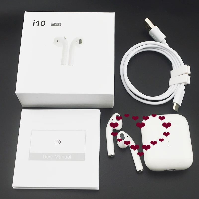 Tws i10 1:1 air 2 беспроводные наушники Bluetooth Авто включение/выключение для Android iPhone