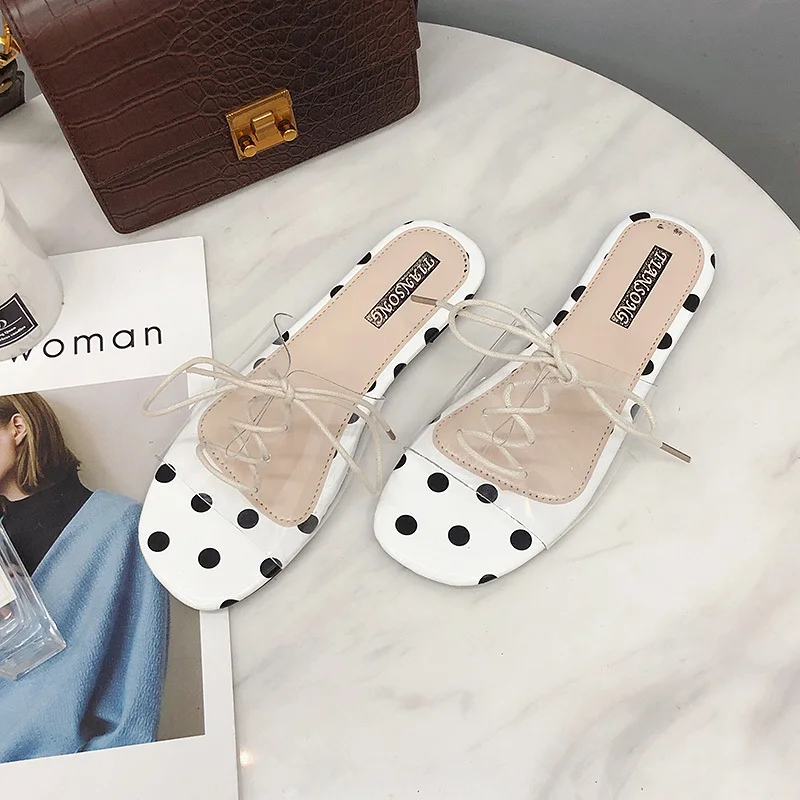 2019 Модные женские сандалии тапки из прозрачного пластика с перекрестной