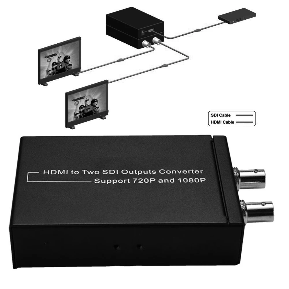 Преобразователь Цифровой HDMI в двойной SDI поддержка 1080p 1080i full HD 2 порта SD SDI/HD SDI/3G BNC