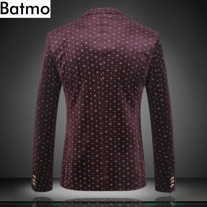 Batmo 2017 новое поступление итальянский стиль печатных бархат повседневные пиджак
