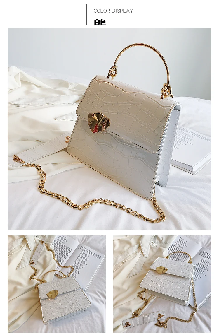 Elegant Female Stone Pattern Tote bag New High Quality PU Leather Women's Designer Handbag Chain Shoulder Messenger Bag