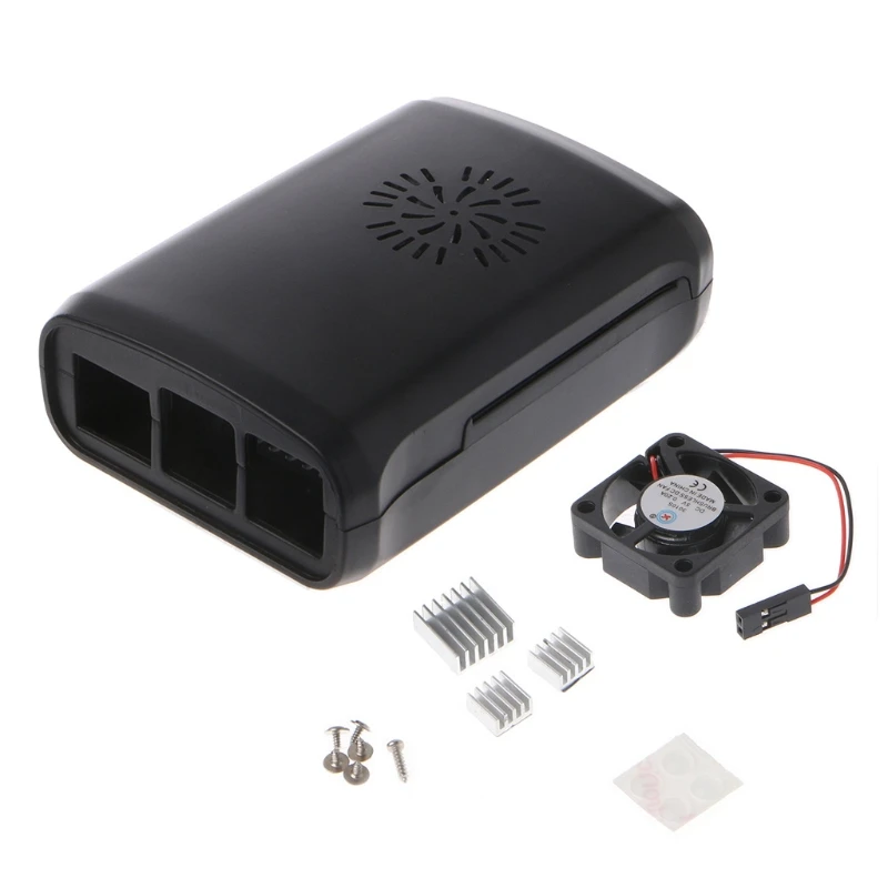 Pi коробка ABS чехол с модулем вентилятора для Raspberry 3/2/b plus 3pc теплоотводом|Детали