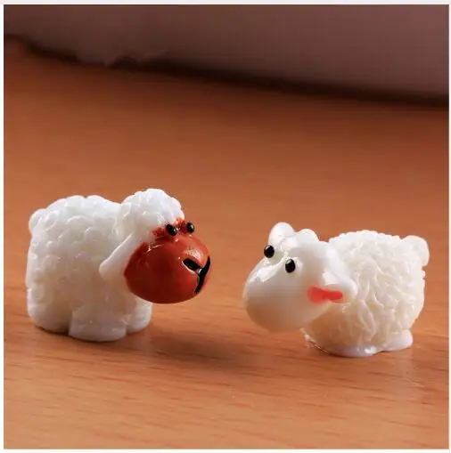 2 шт./компл. kawaii милые овцы Фея дома микро сад украшения мох Кукольный дом