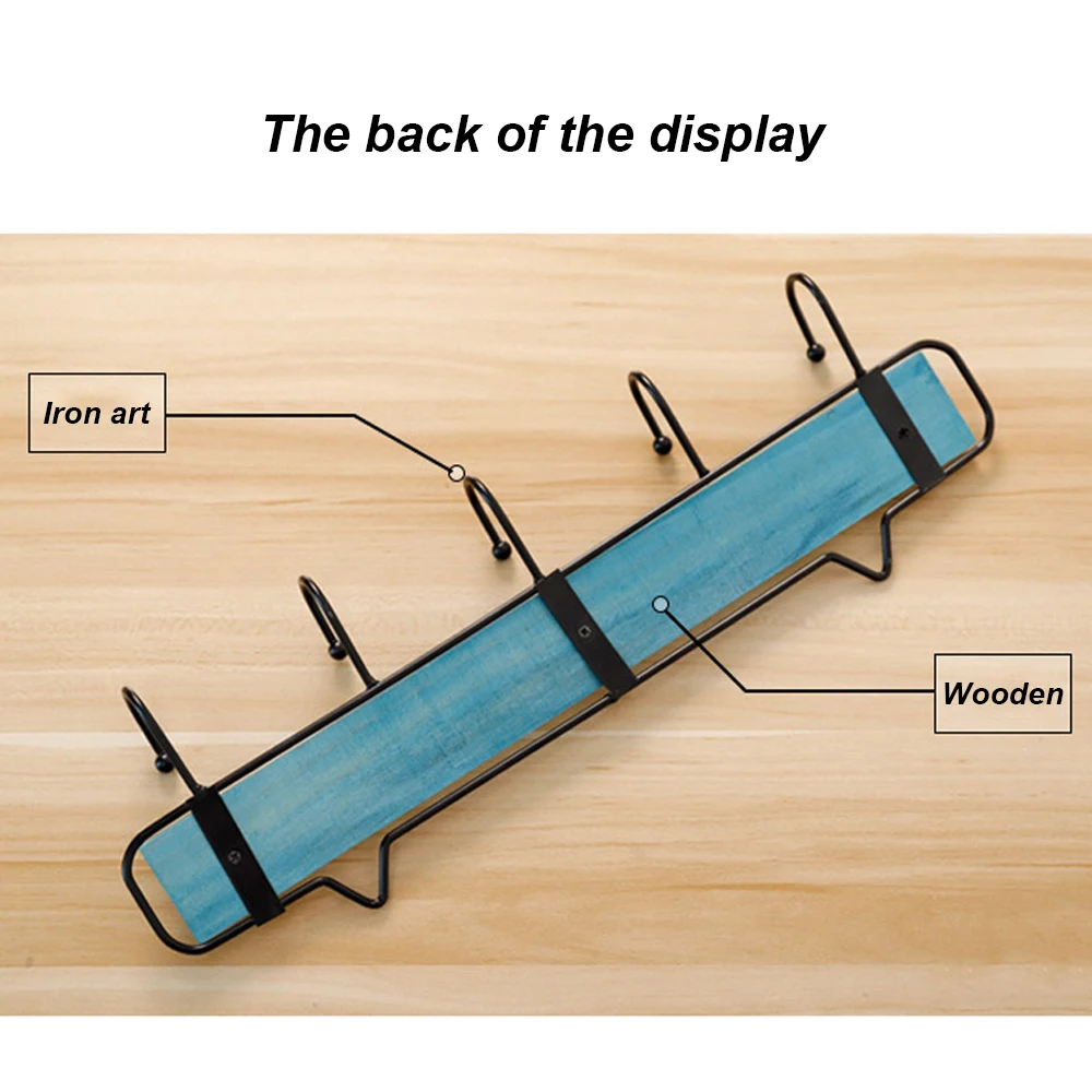 1 шт. деревянная железная вешалка для пальто настенная подвесная стойка ванной