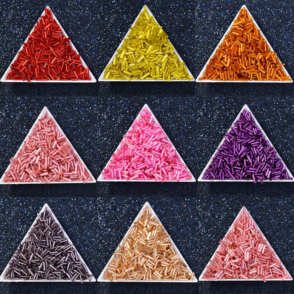 16 видов цветов 2x6 мм 1000 шт. Серебро Выстроились Чешский Стекло Семени Spacer бусы для