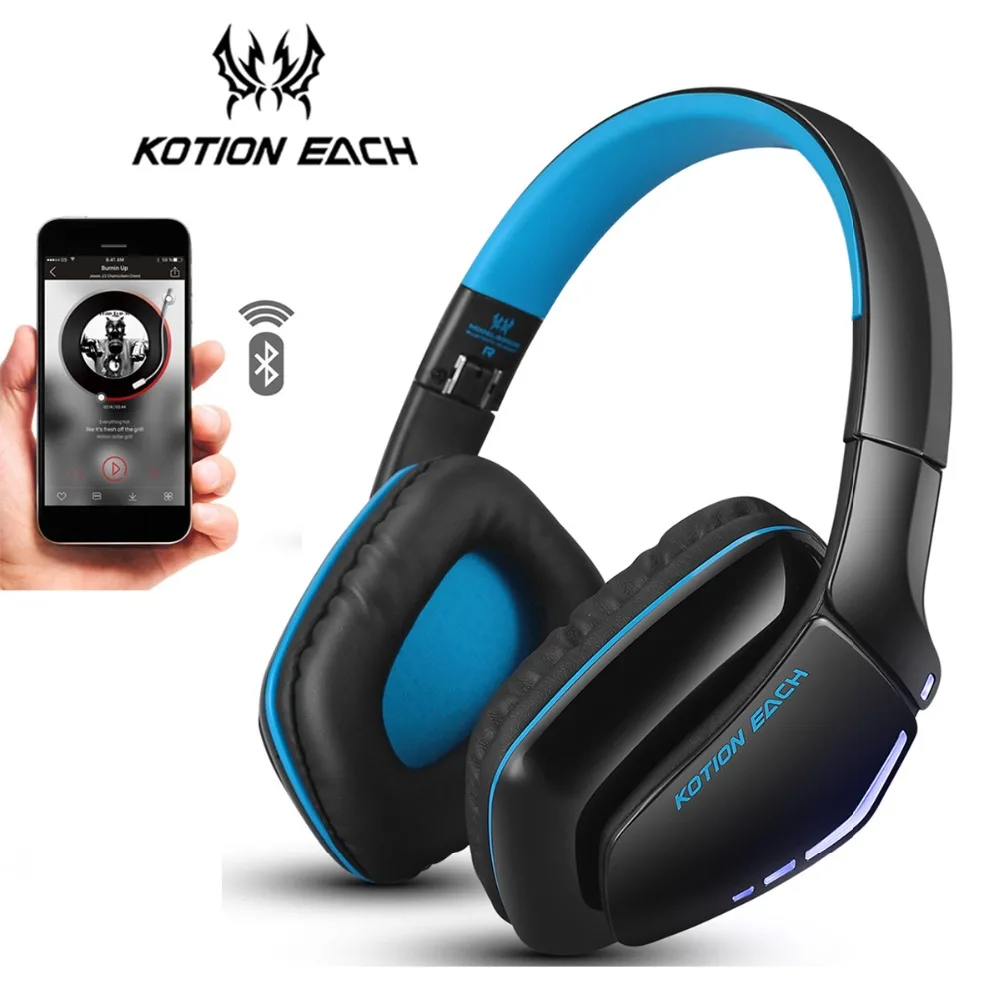 Игровые наушники KOTION B3506 Беспроводной Bluetooth наушники игровых гарнитур ПК Игровые наушники с микрофоном светодиодный свет для смартфона