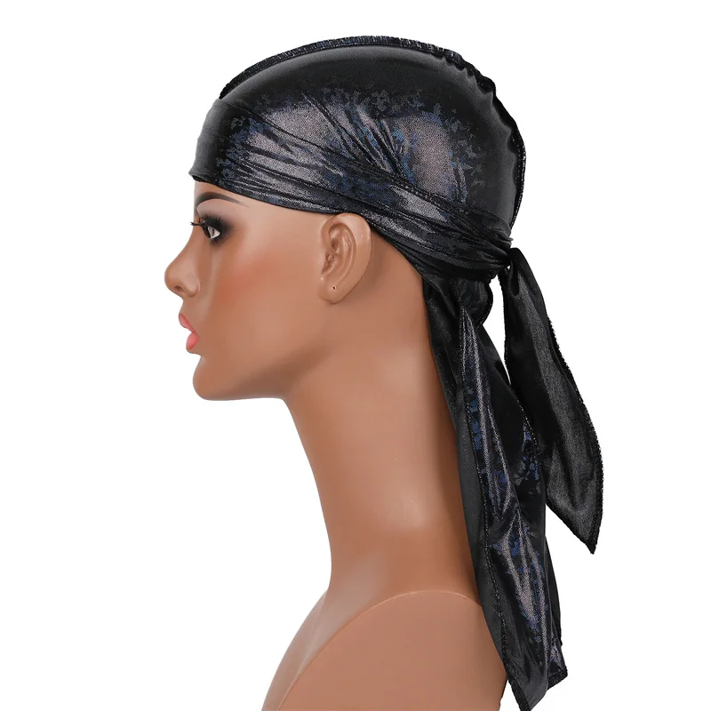 Уличная мужская шапка бандана в стиле хип хоп Durag тюрбан шелковистая повязка на