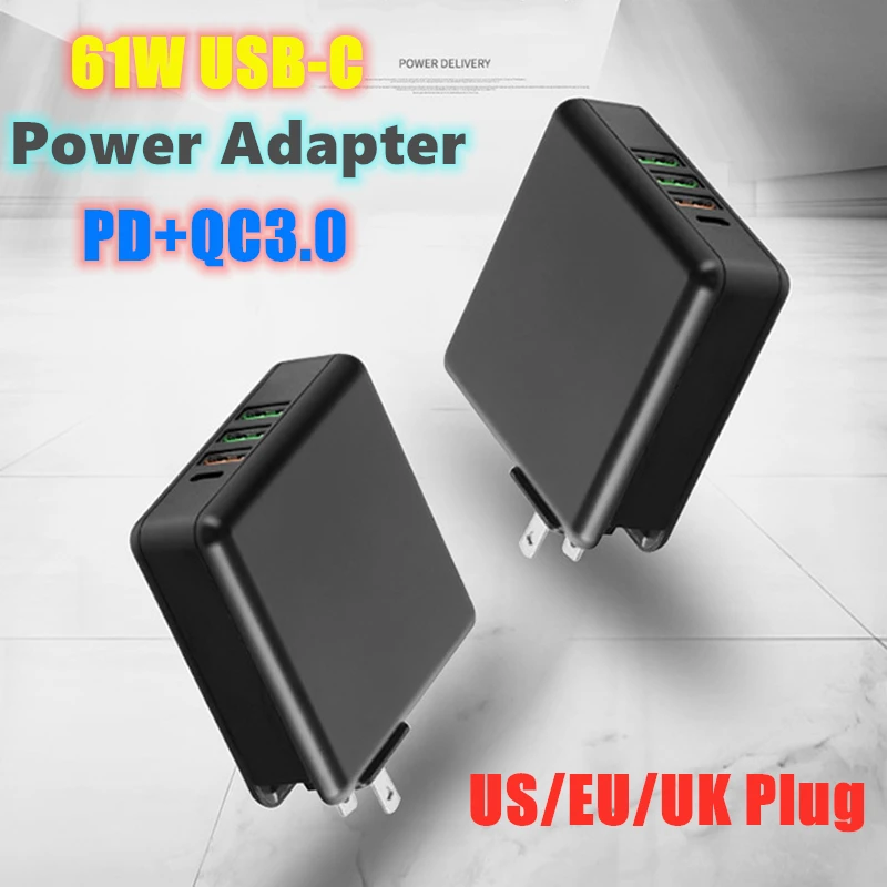 61 Вт многопортовое зарядное устройство 3A USB-C Type-C PD QC 3 0 быстрое адаптер для Macbook Pro