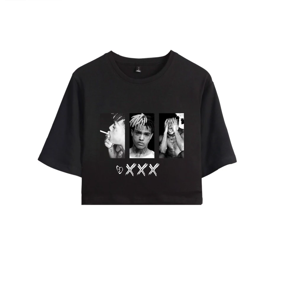 XXXTentacion крутая и хип-хоп Футболка с принтом Рэппер футболка короткими рукавами