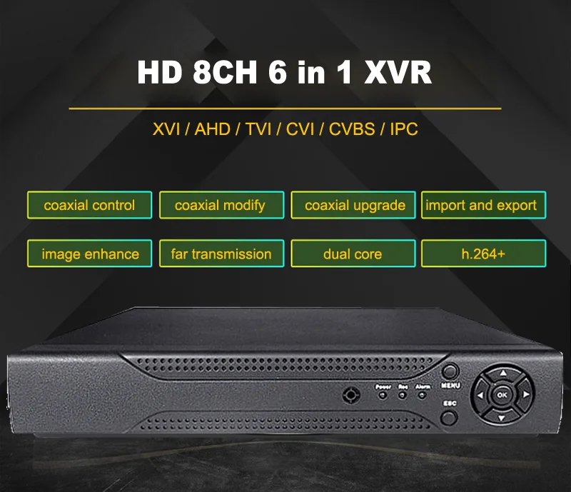 Видеорегистратор 8 каналов XVI/AHD DVR HD 1080P H.264 + камера видеонаблюдения Onvif сеть IP NVR