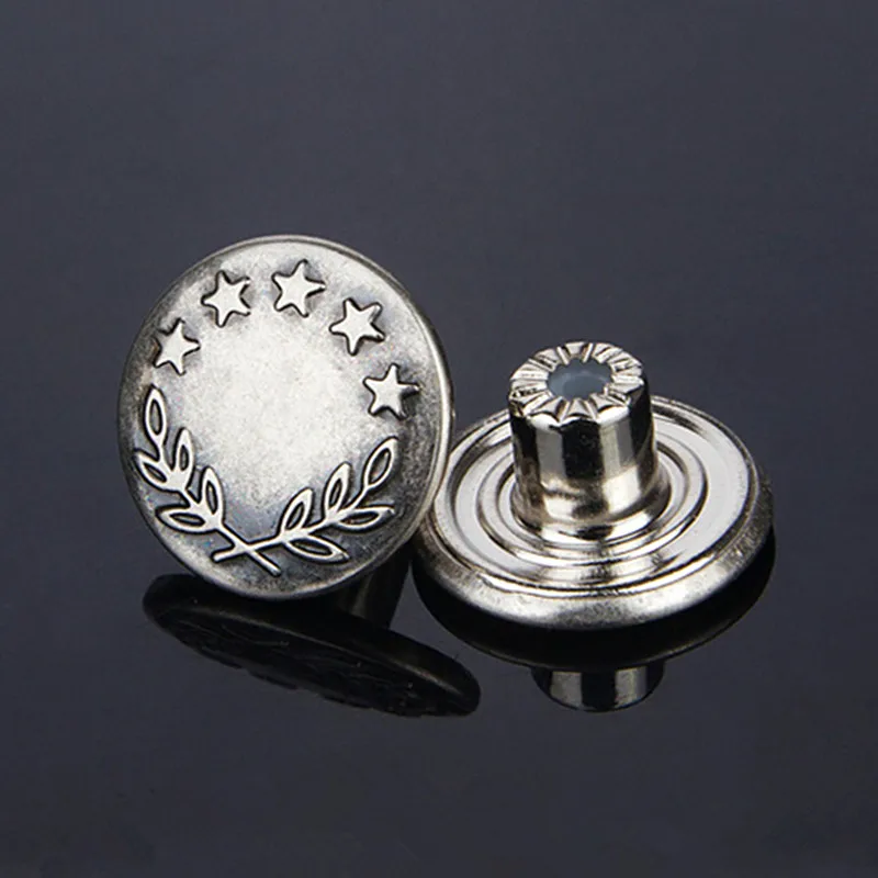 Free Shipping 50pcs/lot High Quanlity 17mm Metal Jeans Button Sewing Clothes Buttons European Style Decorative DIY Making | Дом и сад