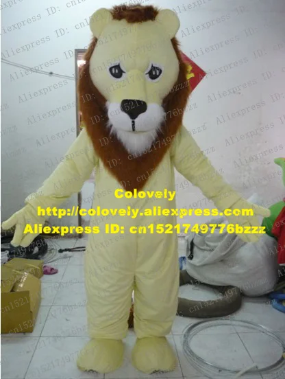 Свирепый костюм-талисман Лев и Львица с маленькими круглыми белыми ушками черный