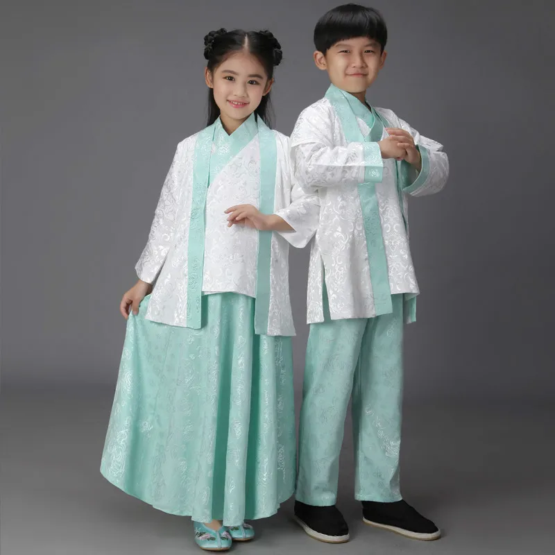 

Chid Chinese Ancient Hanfu Clothing Traditional Costume for Performance Boy Chinese National Student Tang Qing Dynasty Clothes 9