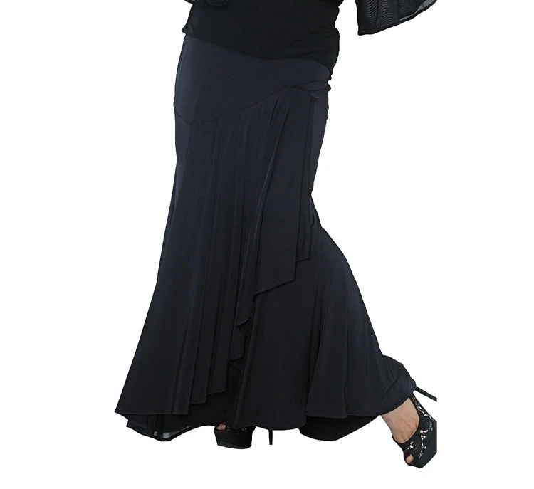 2017 Сексуальная женская черная юбка для бальных танцев красная сценическая