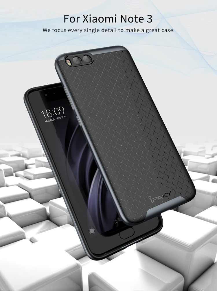 Для Xiaomi Mi Note 3 чехол бренд iPaky силиконовый PC гибридный защитный чехол Fundas для Xiaomi Mi Note 3 чехол