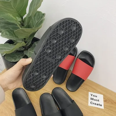 

Summer Simple Women's Slippers Solid Colors PVC Non-Slip Slides Indoors Casual Wearing