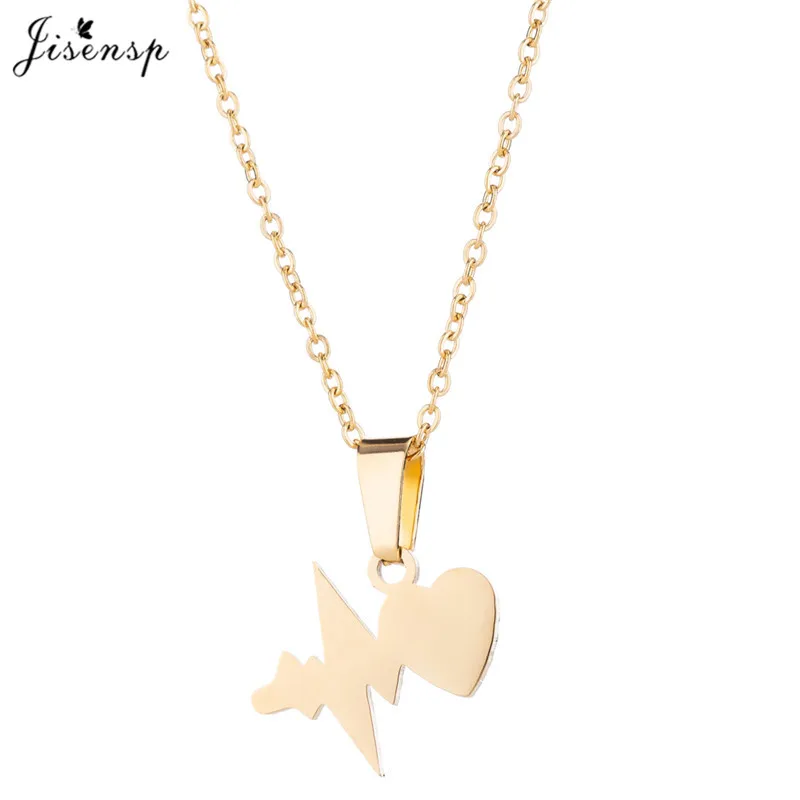 Jisensp подвеска в форме сердца из нержавеющей стали Ожерелье Bijoux Femme Модный женский