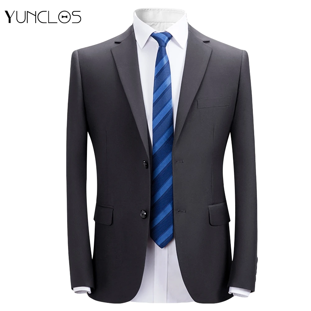 YUNCLOS формальный деловой мужской костюм куртка весна две пуговицы сплошной цвет