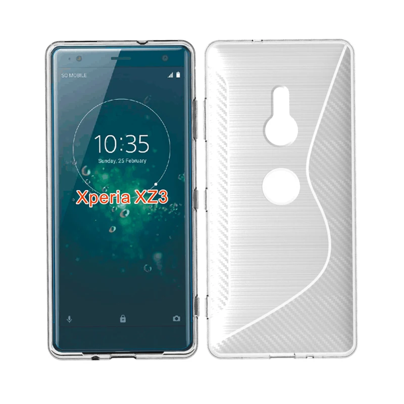 Черный противоударный Противоскользящий S Line TPU гелевый Чехол для SONY Xperia XZ3 |