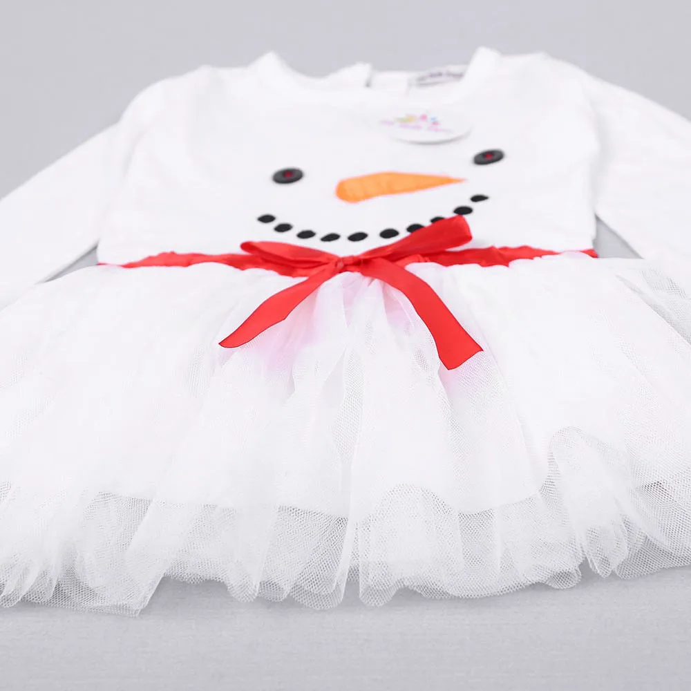 Vestidos/рождественское платье для девочек; платье с длинными рукавами и принтом снеговика для маленьких девочек; детское рождественское праздничное платье принцессы; одежда