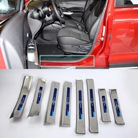 stainless steel door sill protector inner and outside scuff plate threshold cover trim 8pcs for nissan 17 kicks