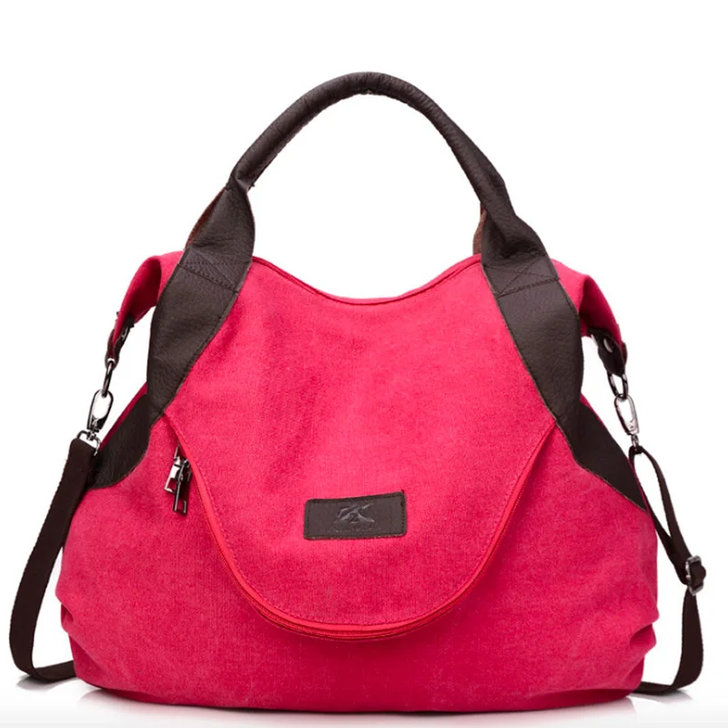 red-large Новое поступление однотонные повседневные холщовые хозяйственные сумки на молнии для женщин 521 - Цвет: red-large