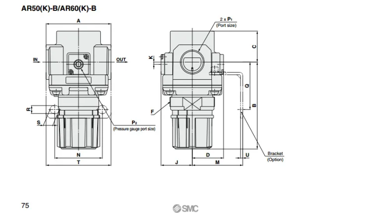 SMC клапан регулирования давления источник газа AR20-02-B AR20-02H-B AR20-02B-B AR Серия пневматические компоненты