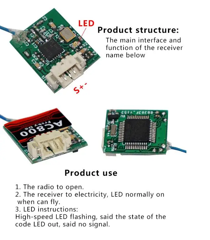 1pcs 2.4Ghz 7ch Receiver FrSky D8 AC800 CPPM SBUS Telemetry for X9D Plus X12S X9E Indoor FPV Racing Quad Tiny 90mm 125 | Игрушки и хобби