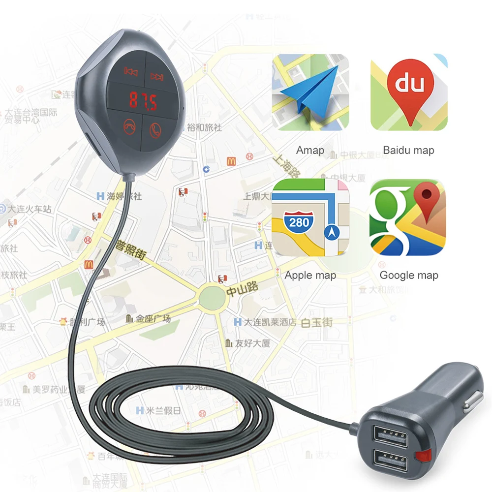 Прикуриватель AUX Bluetooth адаптер Handsfree аудио автомобильный комплект MP3 музыка