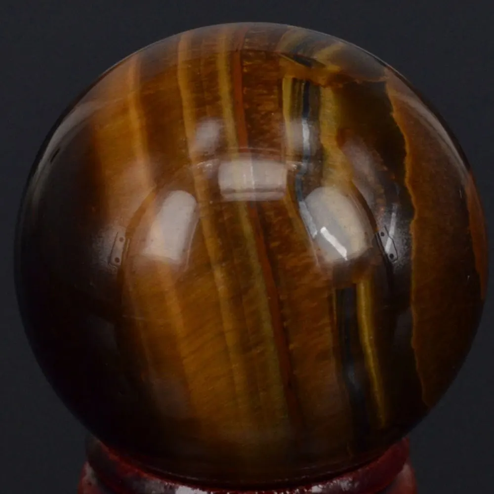 40 мм натуральный драгоценный камень желтый тигровый глаз сферический