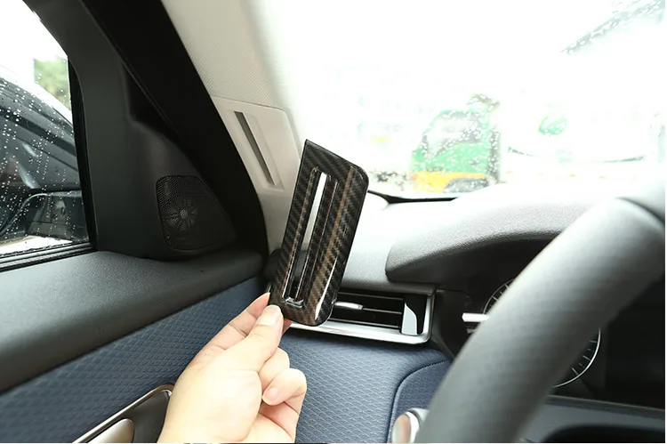 

Carbon Fiber ABS Car Pillar Air Conditioner Vent Frame Trim For Land Rover Range Rover Velar 2017 2018 Auto Accessories 2pcs