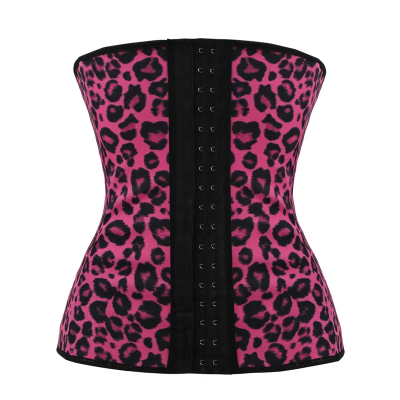 Rose Red Leopard Wechery поясной тренажер моделирующий ремень для похудения латексный Пояс поясной Cincher Body Shaper стальной Boned Fajas облегает корректирует область живота - Цвет: Rose Red Leopard