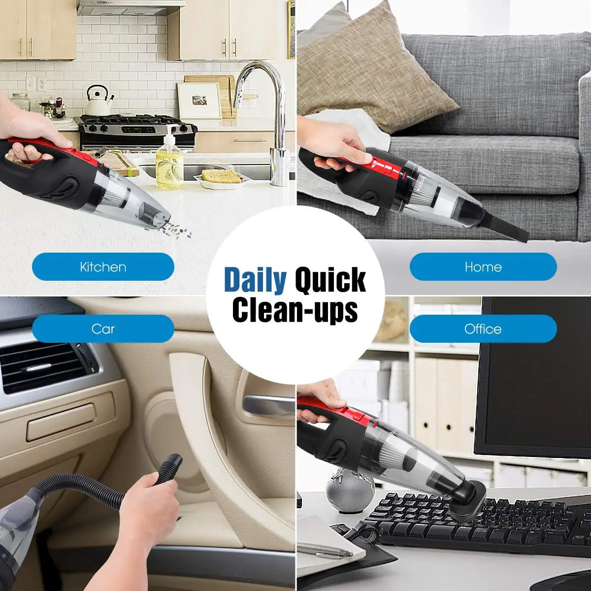 Мини портативный мощный автомобильный пылесос 4000 па ручной беспроводной с